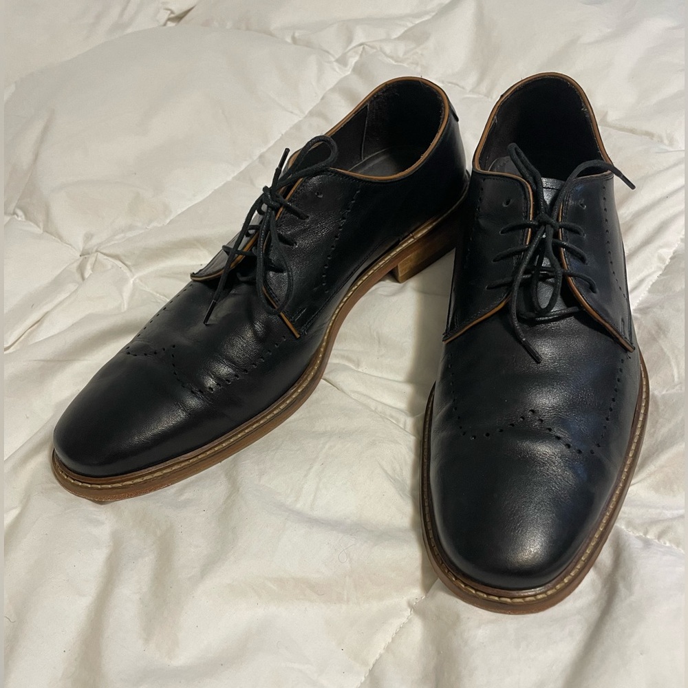 Bruno Magli John BM600424 Mens Black Made In Italy Plain Toe Oxfords Shoes Sz 12